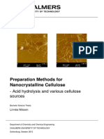 Preparation Methods For Nanocrystalline Cellulose: - Acid Hydrolysis and Various Cellulose Sources