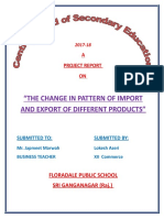 The Change in Pattern of Import and Export of Different Products