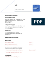 Sample Resume For Immersion