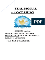 Digital Signal Processing: B.E Ece (5Th Semester)