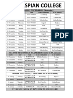 The Caspian College: Revised Weekly Test Schedule (November)