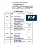 CBSE Sports Calendar (2017-18) 23.10.2017