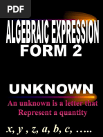 Algebraic Expressions