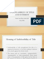 Indefeasibility of Title Interests