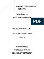 Arbitration and Conciliation ACT, 1996 Submitted To Prof. Shubham Bagla