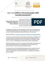 Are 1 in 8 Children Really Mentally Ill? SHS AD4E Press Release