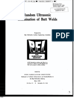 Random Mtrasonic Examination of Butt Welds: Prepared Pipe Fabrication Institute Engineering Committee