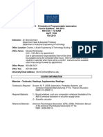 IE 431.001 - Principles of Programmable Automation Course Syllabus: Fall 2013 MW 9:00 - 10:40AM Ag/IT 118A Fall 2013