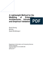 A Lightweight Method For The Modeling of Enterprise Architectures: and Empirical Validation