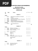 M.Tech (Computer Science and Engineering) (Four Semesters / Full Time) Curriculum