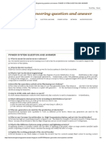 Electrical Engineering Question and Answer - POWER SYSTEM QUESTION and ANSWER