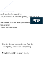 An Industry Perspective:: Alicyclobacillus, The Hedgehog, and The Fox