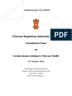 TRAI Consultation Paper On Issues With Telecom Tariffs