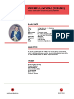 Curriculum Vitae (Resume) : Basic Info