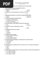 Examen Sobre La Independencia de Los Estados Unidos