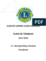 Plan de Trabajo 2017-2018 Milenio