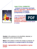 Analytical Chemistry': - A Branch of Chemistry That Deals With The of Analytes (Components) in A Sample