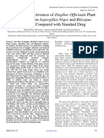 Antifungal Effectiveness of Zingiber Officinale Plant Root Extract On Aspergillus Niger and Rhizopus Stolonifer Compared With Standard Drug