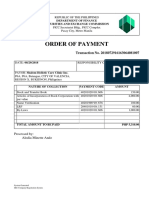 Order of Payment