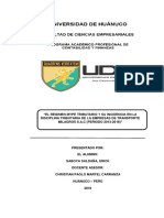 El Regimen Mype Tributario y Su Incidencia en La Disciplina Tributaria de La Empresas de Transporte Milagros S.A.C (Periodo 2013-2018)