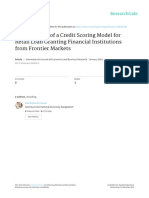 Development of A Credit Scoring Model For Retail Loan Granting Financial Institutions From Frontier Markets