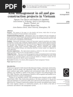 Risk Management in Oil and Gas Construction Projects in Vietnam