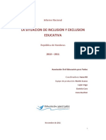 Informe Nacional Situacion Inclusion Exclusion Educativa Honduras PDF