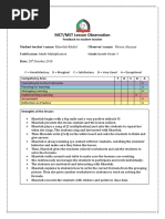 MCT/MST Lesson Observation