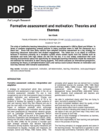 Formative Assessment and Motivation: Theories and Themes: Full Length Research