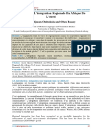 Les Defis de L'integration Regionale en Afrique de L'ouest