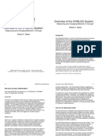 Overview of The SYMLOG System:: Measuring and Changing Behavior in Groups Robert F. Bales