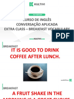 Curso de Inglês Conversação Aplicada Extra Class - Breakfast Vocabulary