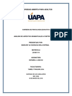 Analisis de Aspectos Gramaticales A Partir Del Texto Marlenny