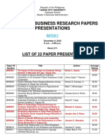 List of Paper Presenters Tcu Mba 2018 - Batch 1