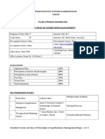 Principles of Agribusiness Management-BBA & MBA Course Outline Fall 2015