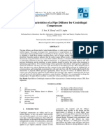 Flow Characteristics of A Pipe Diffuser For Centrifugal Compressors