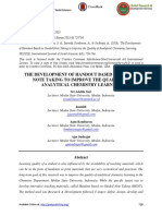 The Development of Handout Based On Guided Note Taking To Improve The Quality of Analytical Chemistry Learning