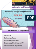 Profession To Engineering Lecture 1