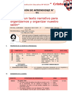 Leemos Un Texto Narrativo para Organizarnos