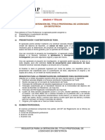 Requisitos para La Obtencion Del Titulo Profesional de Licenciado en Obstetricia