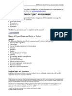 Ear, Nose and Throat (Ent) Assessment