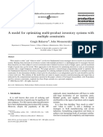 A Model For Optimizing Multi-Product Inventory Systems With Multiple Constraints