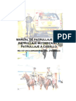 Manual de Patrullaje A Pie, Motorizado y A Caballo