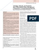 Assessment of Knowledge Attitude and Practices Regarding Awareness of Biomedical Waste Management Among Health Care Personnel A Cross-Sectional Survey