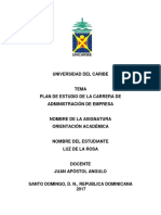 Plan de Estudio de Administracion de Empresa