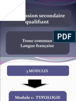 Progression Secondaire Qualifiant: Tronc Commun Langue Française