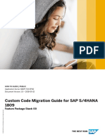 Custom Code Migration Guide For SAP S/4HANA 1809: Feature Package Stack 00