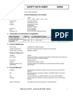 Safety Data Sheet Zinga: 1. Identification of The Substance/Preparation and Company