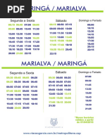 Horários Dos Ônibus de Marialva - Maringá 12/2018