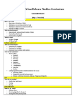 Islamic Studies Curriculum Checklist